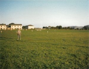 Original Playing Pitch now over-looked by houses built mid 1980's