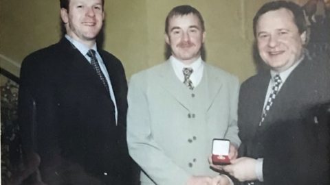 2000 John Kent receiving his final competitive medal for the club