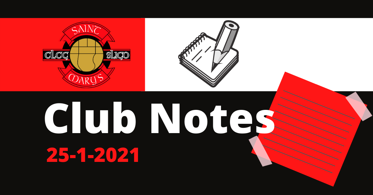 Club Notes: 25th January 2021