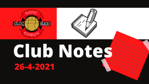 Club Notes: April 26th 2021