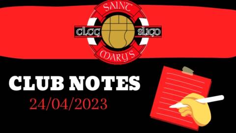Club Notes 24/04/2023